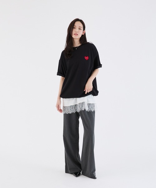 ONCILY(オンシェリー)の「26SS BROKEN HEART LOGO DRAW CODE T-SHIRT / ブロークンハートロゴドローコードTシャツ(Tシャツ/カットソー・メンズ・ホワイト系その他/ホワイト系その他2/ブラック系その他/ブラック・SMALL/MEDIUM/LARGE)」の12枚目の写真