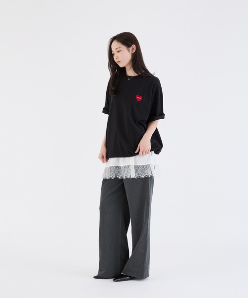 ONCILY(オンシェリー)の「26SS BROKEN HEART LOGO DRAW CODE T-SHIRT / ブロークンハートロゴドローコードTシャツ(Tシャツ/カットソー・メンズ・ホワイト系その他/ホワイト系その他2/ブラック系その他/ブラック・SMALL/MEDIUM/LARGE)」の14枚目の写真