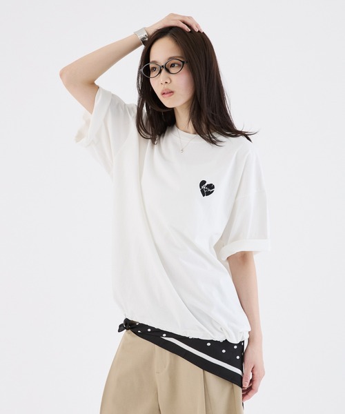 ONCILY(オンシェリー)の「26SS BROKEN HEART LOGO DRAW CODE T-SHIRT / ブロークンハートロゴドローコードTシャツ(Tシャツ/カットソー・メンズ・ホワイト系その他/ホワイト系その他2/ブラック系その他/ブラック・SMALL/MEDIUM/LARGE)」の22枚目の写真