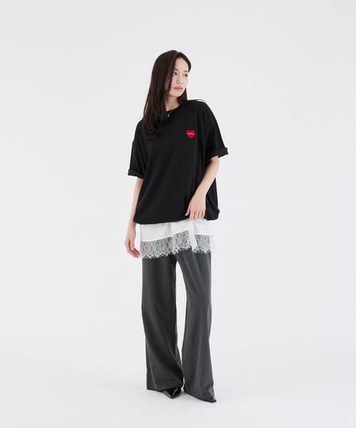 ONCILY(オンシェリー)の「26SS BROKEN HEART LOGO DRAW CODE T-SHIRT / ブロークンハートロゴドローコードTシャツ(Tシャツ/カットソー・メンズ・ホワイト系その他/ホワイト系その他2/ブラック系その他/ブラック・SMALL/MEDIUM/LARGE)」の13枚目の写真
