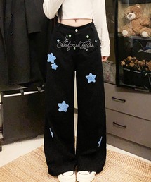 core core（コアコア）の「スター×ロゴ刺繍ワイドパンツ（その他パンツ）」