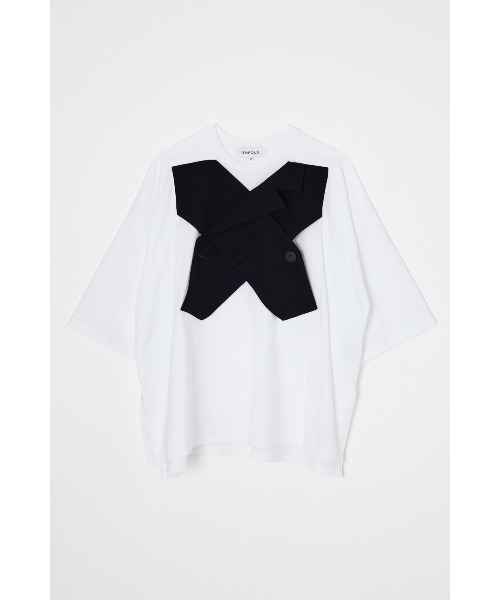 ENFOLD(エンフォルド)の「CROSS VEST T-SHIRT(Tシャツ/カットソー・レディース・杢グレー/ブラック・38)」の1枚目の写真