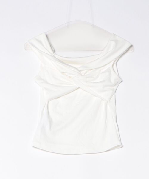 Ritzy(リッツィー)の「オフショルダーツイストトップス(Tシャツ/カットソー・レディース・ブラック/ホワイト・L/M/S)」の12枚目の写真