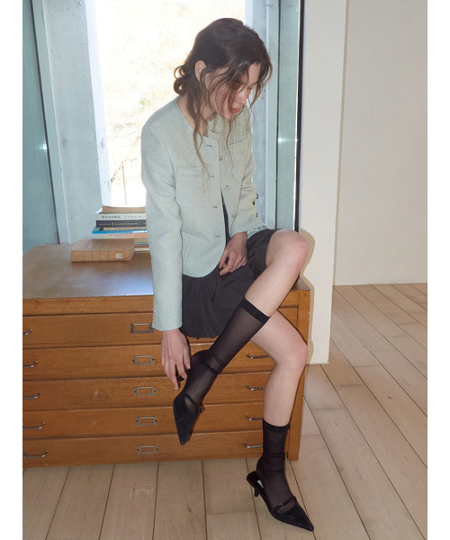 ETMON(エトモン)の「Welt Fringe Tweed Jacket, Mint(その他アウター・レディース・その他・SMALL/MEDIUM)」の3枚目の写真