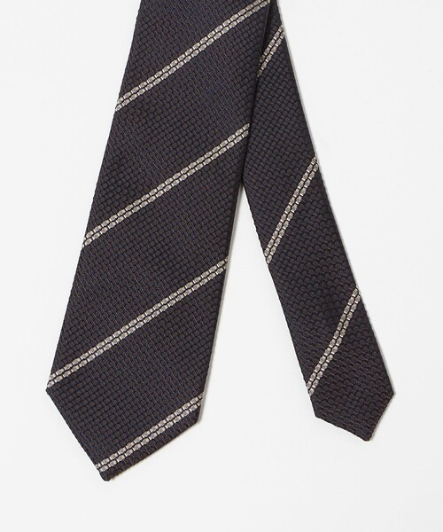 UNITED ARROWS（ユナイテッドアローズ）の「フレスコ ストライプ ネクタイ（ネクタイ・メンズ・ダークブラウン/パープル/ネイビー・FREE）」の4枚目の写真