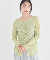 earth music&ecology（アースミュージックアンドエコロジー）の「【2026SS】シアーワッフルタックボタントップス（Tシャツ/カットソー）」