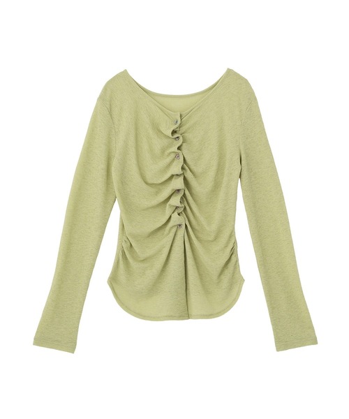 earth music&ecology（アースミュージックアンドエコロジー）の「【2026SS】シアーワッフルタックボタントップス（Tシャツ/カットソー・レディース・ブラウン/レッド/ライトグリーン/オフホワイト・FREE）」の14枚目の写真