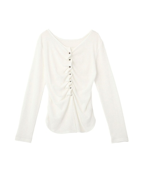 earth music&ecology（アースミュージックアンドエコロジー）の「【2026SS】シアーワッフルタックボタントップス（Tシャツ/カットソー・レディース・ブラウン/レッド/ライトグリーン/オフホワイト・FREE）」の22枚目の写真