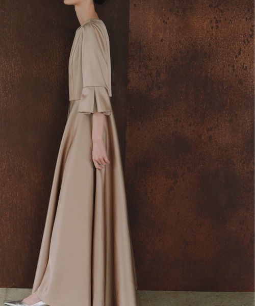 kaene（カエン）の「エクラサテンドレス【eneak】（ワンピース・レディース・ブラック/チャコール/モカ・M/L）」の9枚目の写真