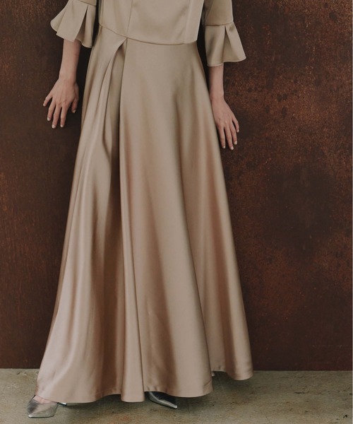 kaene（カエン）の「エクラサテンドレス【eneak】（ワンピース・レディース・ブラック/チャコール/モカ・M/L）」の10枚目の写真