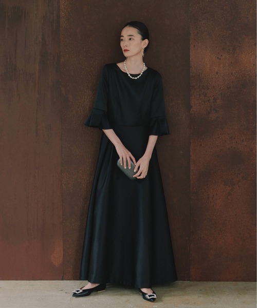 kaene（カエン）の「エクラサテンドレス【eneak】（ワンピース・レディース・ブラック/チャコール/モカ・M/L）」の11枚目の写真