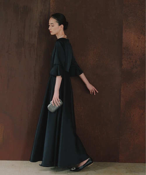 kaene（カエン）の「エクラサテンドレス【eneak】（ワンピース・レディース・ブラック/チャコール/モカ・M/L）」の12枚目の写真