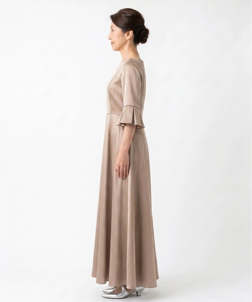 kaene(カエン)の「エクラサテンドレス【eneak マザーズドレス 結婚式 母親 親族】(ドレス・レディース・ブラック/チャコール/モカ・M/L/S)」の18枚目の写真