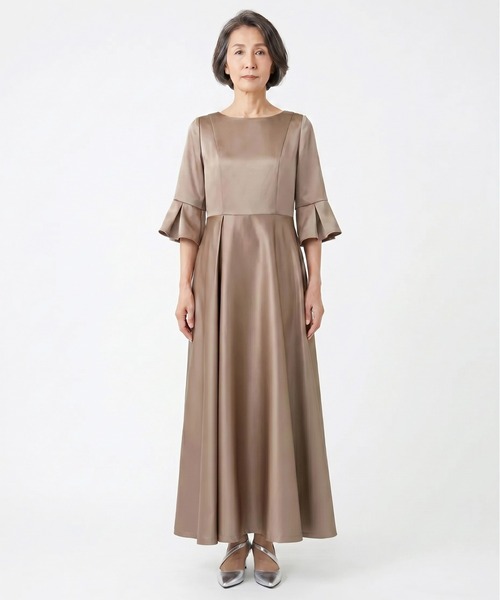 kaene(カエン)の「エクラサテンドレス【eneak マザーズドレス 結婚式 母親 親族】(ドレス・レディース・ブラック/チャコール/モカ・M/L/S)」の19枚目の写真