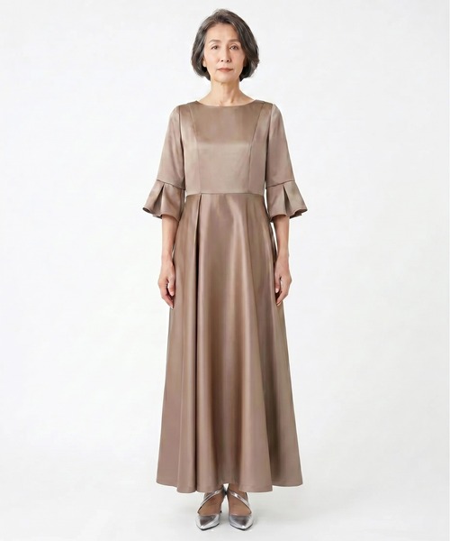 kaene(カエン)の「エクラサテンドレス【eneak マザーズドレス 結婚式 母親 親族】(ドレス・レディース・ブラック/チャコール/モカ・M/L/S)」の21枚目の写真