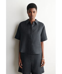 オーバーサイズ半袖リネンシャツ