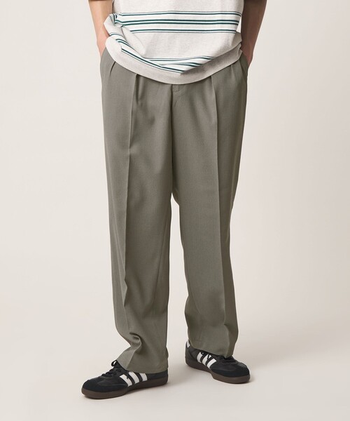 A DAY IN THE LIFE UNITED ARROWS(アデイインザライフユナイテッドアローズ)の「ワッシャー リネンライク 2プリーツ イージーパンツ<A DAY IN THE LIFE>(スラックス・メンズ・ベージュ/ブラック・M/L)」の2枚目の写真