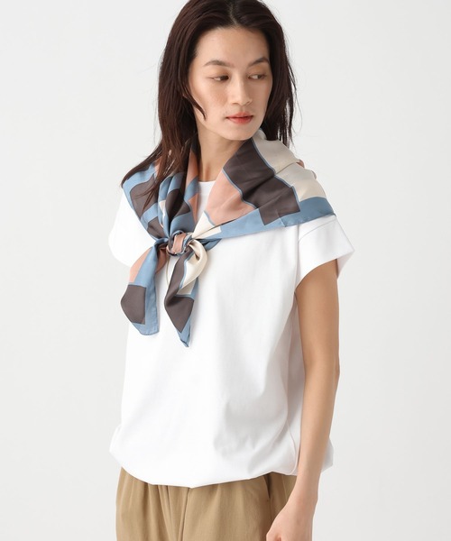 Elura（エルーラ）の「サマ見えドロストTシャツ/661800（Tシャツ/カットソー・レディース・ダークブラウン/ホワイト/グレイッシュベージュ/ブラック・FREE）」の5枚目の写真