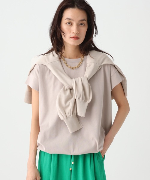 Elura（エルーラ）の「サマ見えドロストTシャツ/661800（Tシャツ/カットソー・レディース・ダークブラウン/ホワイト/グレイッシュベージュ/ブラック・FREE）」の13枚目の写真