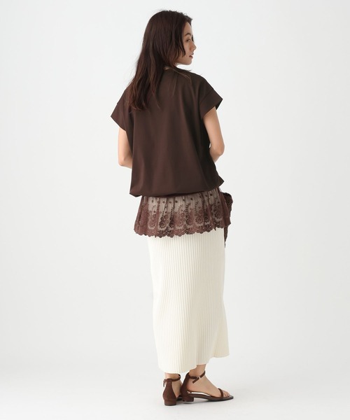 Elura（エルーラ）の「サマ見えドロストTシャツ/661800（Tシャツ/カットソー・レディース・ダークブラウン/ホワイト/グレイッシュベージュ/ブラック・FREE）」の20枚目の写真