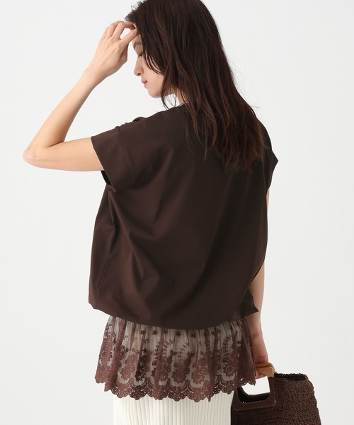 Elura（エルーラ）の「サマ見えドロストTシャツ/661800（Tシャツ/カットソー・レディース・ダークブラウン/ホワイト/グレイッシュベージュ/ブラック・FREE）」の18枚目の写真