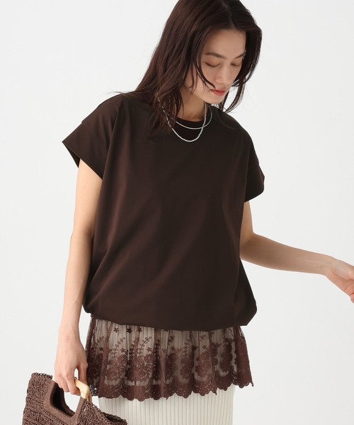 Elura（エルーラ）の「サマ見えドロストTシャツ/661800（Tシャツ/カットソー・レディース・ダークブラウン/ホワイト/グレイッシュベージュ/ブラック・FREE）」の17枚目の写真