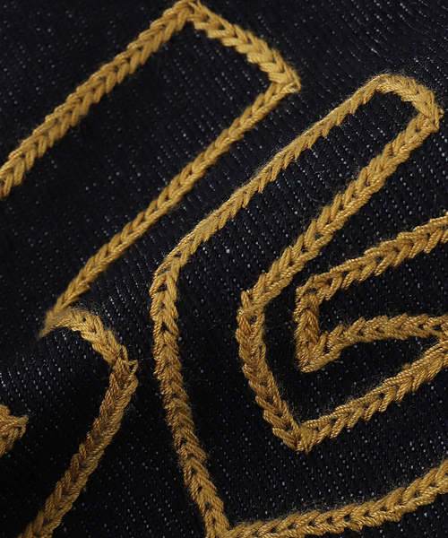 PULP/417EDIFICE（パルプフォーワンセブンエディフィス）の「SPECIAL GUEST / スペシャルゲスト BAGGY DENIM SHORTS（デニムパンツ・メンズ・ネイビー/カーキ・LARGE/MEDIUM）」の4枚目の写真