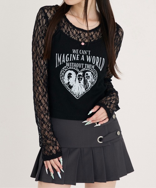sedacle girl(セダクルガール)の「カップ付きデザインキャミソール(キャミソール・レディース・ブラック/アイボリー・MEDIUM/SMALL)」の1枚目の写真
