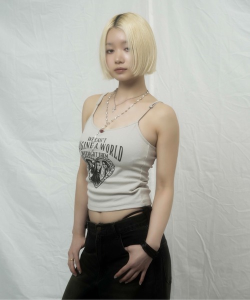 sedacle girl(セダクルガール)の「カップ付きデザインキャミソール(キャミソール・レディース・ブラック/アイボリー・MEDIUM/SMALL)」の5枚目の写真