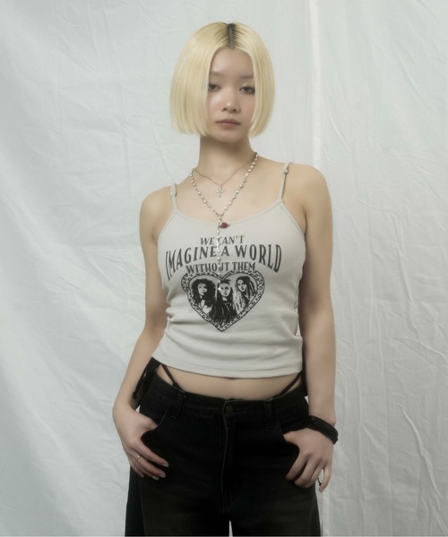 sedacle girl(セダクルガール)の「カップ付きデザインキャミソール(キャミソール・レディース・ブラック/アイボリー・MEDIUM/SMALL)」の8枚目の写真