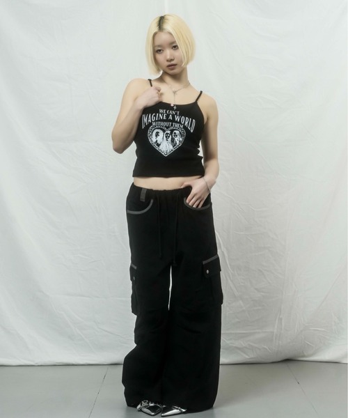 sedacle girl(セダクルガール)の「カップ付きデザインキャミソール(キャミソール・レディース・ブラック/アイボリー・MEDIUM/SMALL)」の15枚目の写真