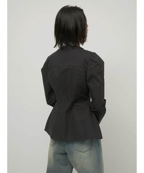 LA PEAU DE GEM（ラポドゥジェム）の「【LA PEAU DE GEM】shape no collar jacket/シェイプノーカラージャケット（ノーカラージャケット・レディース・アイボリー/ブラック・FREE）」の15枚目の写真
