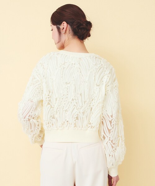 index（インデックス）の「シアー幾何刺繍カーディガン【洗濯機OK】（カーディガン/ボレロ・レディース・ブラック/アイボリー/ダークグレー・40/38/36）」の19枚目の写真