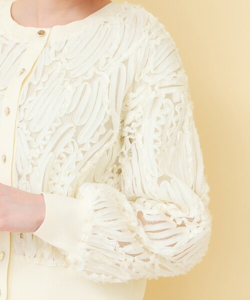 index（インデックス）の「シアー幾何刺繍カーディガン【洗濯機OK】（カーディガン/ボレロ・レディース・ブラック/アイボリー/ダークグレー・40/38/36）」の17枚目の写真