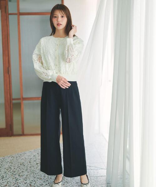 index（インデックス）の「シアー幾何刺繍カーディガン【洗濯機OK】（カーディガン/ボレロ・レディース・ブラック/アイボリー/ダークグレー・40/38/36）」の13枚目の写真