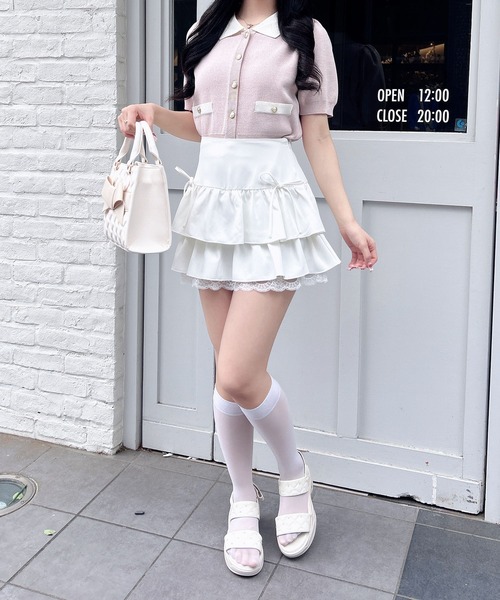INGNI(イング)の「裾レースレイヤーフリルミニスカパン(スカート・レディース・ホワイト系その他3/ブラック/オフホワイト・FREE)」の8枚目の写真