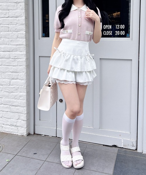 INGNI(イング)の「裾レースレイヤーフリルミニスカパン(スカート・レディース・ホワイト系その他3/ブラック/オフホワイト・FREE)」の9枚目の写真