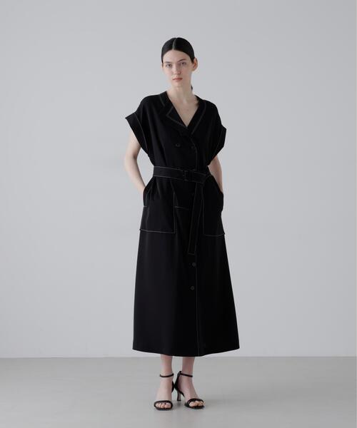 ADORE(アドーア)の「◆ドライストレッチツイルワンピース(ワンピース・レディース・ブラック/ベージュ・38)」の4枚目の写真