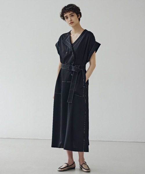 ADORE(アドーア)の「◆ドライストレッチツイルワンピース(ワンピース・レディース・ブラック/ベージュ・38)」の21枚目の写真