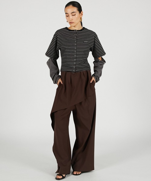 PRANK PROJECT(プランクプロジェクト)の「【2026Summer Pre-Order】ドレープスーチングパンツ / Drape Suiting Pants(スラックス・レディース・ブラウン/グレー/ブラック・36/38)」の8枚目の写真
