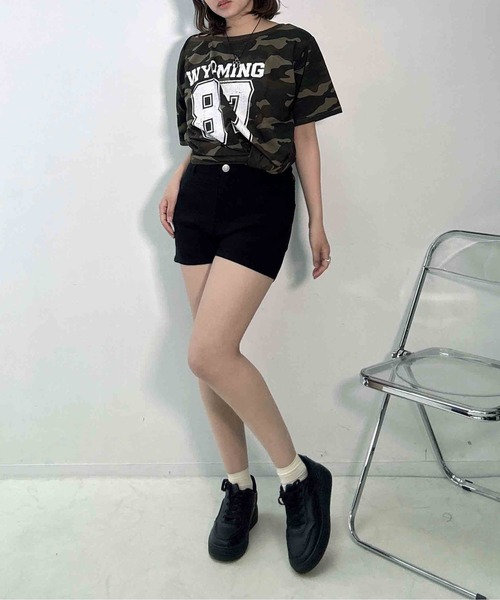 AS KNOW AS plus(アズノゥアズプラス)の「〇ワンショル 2WAYリボン半袖プルオーバー(Tシャツ/カットソー・レディース・オートミール/カモフラージュ/ブラック/グレー系/グリーン系その他/アイボリー系・FREE)」の21枚目の写真