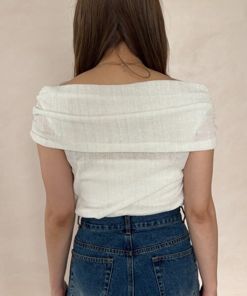 gemeil(ジェムイル)の「【MIZUKI企画】オフショルダーリブトップス (LA-341)(Tシャツ/カットソー・レディース・ブラック/ホワイト/ベージュ・FREE)」の22枚目の写真