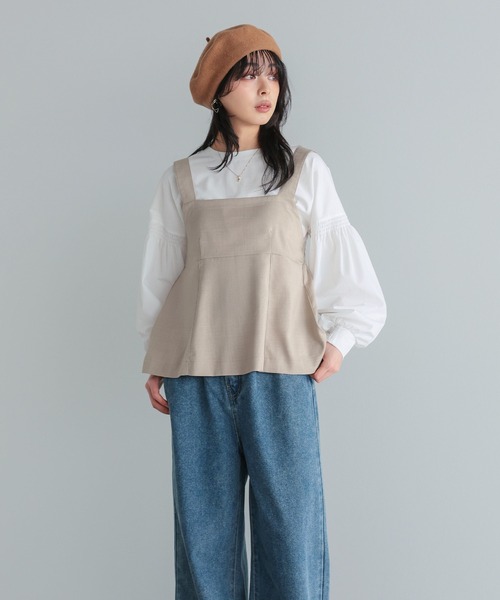 itto...(イット)の「ペプラムキャミソール+パンツセットアップ2点セット(セットアップ・レディース・ブラック/グレイッシュベージュ/ブラウン/チャコール・M)」の17枚目の写真