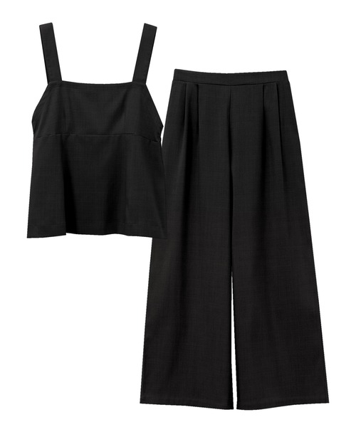 itto...(イット)の「ペプラムキャミソール+パンツセットアップ2点セット(セットアップ・レディース・ブラック/グレイッシュベージュ/ブラウン/チャコール・M)」の8枚目の写真