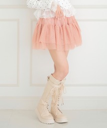 Frilled Lace Dot Mini Skirt / フリルレースドットミニスカート