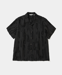 pattern jacquard s/s shirt black