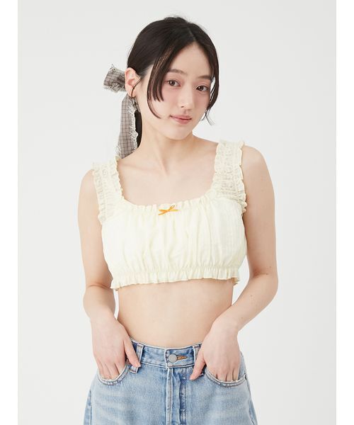 LILY BROWN（リリーブラウン）の「シアーストライプシャーリングビスチェ（その他トップス・レディース・ブルー/ホワイト/イエロー・F）」の9枚目の写真