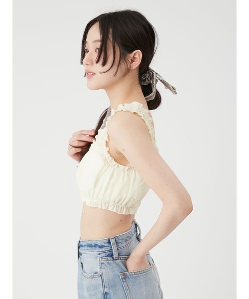 LILY BROWN（リリーブラウン）の「シアーストライプシャーリングビスチェ（その他トップス・レディース・ブルー/ホワイト/イエロー・F）」の11枚目の写真