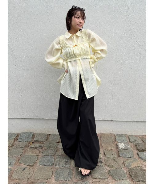 LILY BROWN（リリーブラウン）の「シアーストライプシャーリングビスチェ（その他トップス・レディース・ブルー/ホワイト/イエロー・F）」の20枚目の写真