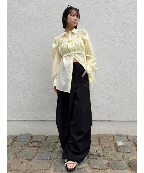 LILY BROWN（リリーブラウン）の「シアーストライプシャーリングビスチェ（その他トップス・レディース・ブルー/ホワイト/イエロー・F）」の21枚目の写真